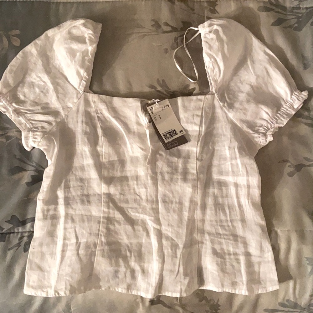 New with tags White linen blouse